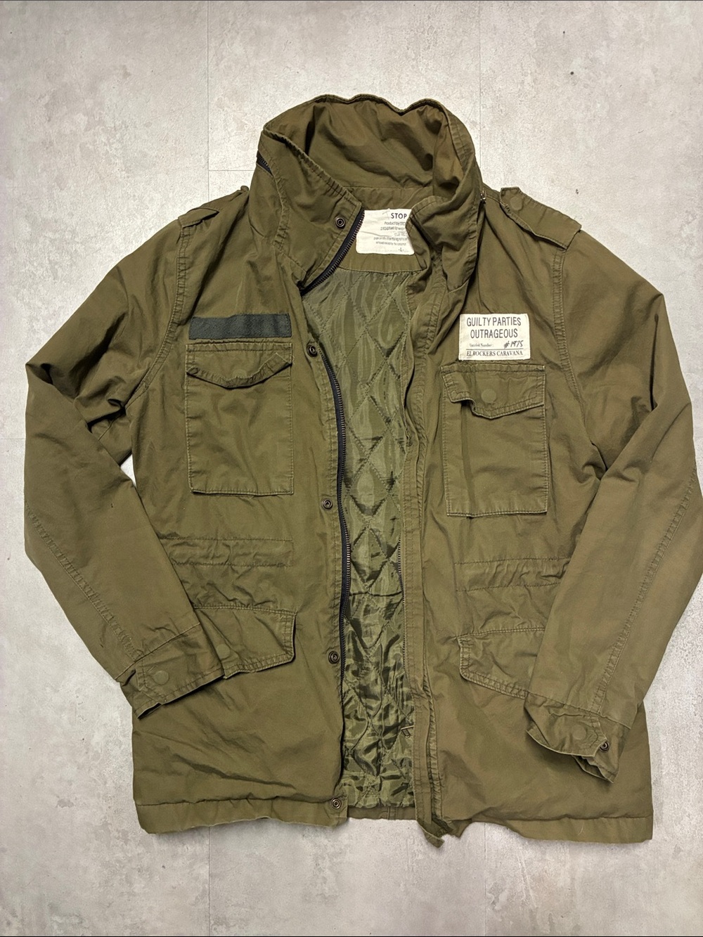 Olive Military Field Jacket - Men's